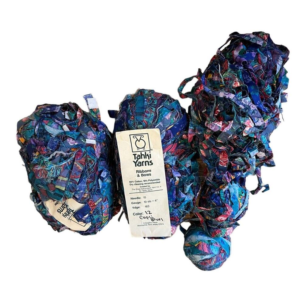 Tahki Yarns Ribbons & Bows Capri Blues 1 New, Lots Of Partial Skeins USA